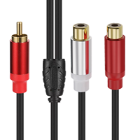 Ultra yumuşak Metal korumalı Altın kaplama Bakır çekirdekli Erkek Dişi RCA Ayırıcı Kablo1'den 2'ye Araç Amplifikatörleri için Ses Adaptörü Ev