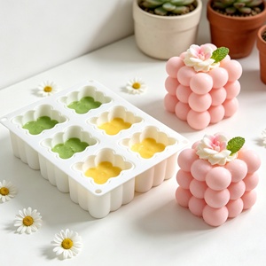Moule en silicone 3D à 6 cavités en forme de cube à <span class=keywords><strong>bulles</strong></span>, plaque de cuisson antiadhésive de qualité alimentaire pour gâteaux mousse, chocolat et desserts faits <span class=keywords><strong>maison</strong></span> - Product Image 3