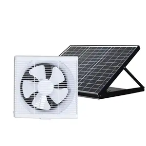 30W Hoge Kwaliteit Energiebesparende Lamellen Muur Mount Uitlaat Ventilator 10 Inch Bldc Zonne-Energie Ventilator Extractor