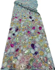 Perles de broderie paillettes filet dentelle cristal brillant couleur bonbon broderie tissu maille tissu broderie durable