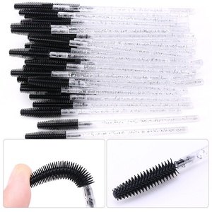 Brosse à mascara en silicone souple avec tige en cristal, brosse à cils, brosse à sourcils, applicateur professionnel pour extensions de cils, baguette à mascara en silicone pour salon - Product Image 6