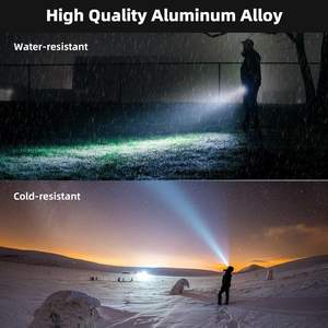 Lampe torche LED étanche 30W à longue portée 1000m, portable, zoomable, tactique, avec corps en aluminium, rechargeable, vente en gros - Product Image 5