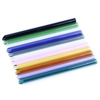 Paille en verre borosilicate réutilisable droite avec pointe biseautée inclinée, paille à boire colorée pour Bubble Tea Boba 20 cm