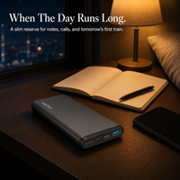 Batterie externe portable ultra-fine 10000 mAh 10,5 W max, multi-ports, avec sorties Micro USB, Type C et USB-A pour téléphone portable
