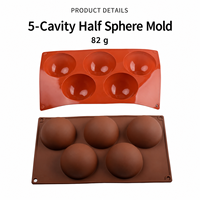 Moule en silicone personnalisé à 6, 15 ou 24 cavités demi-sphères, pour chocolat, bonbons, gelée, pudding, gâteau, qualité alimentaire, antiadhésif