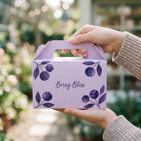 Boîte d'emballage alimentaire en carton pliable personnalisée avec logo pour beignets et macarons, couleur et taille sur mesure