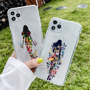 Vente en gros coloré dessin animé fille fleur pour Apple 16 Pro Max étui de téléphone portable <span class=keywords><strong>iPhone</strong></span> 17 Air Transparent couverture souple téléphone - Product Image 3