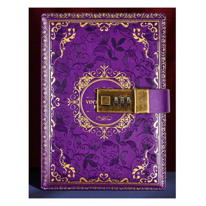 Diario con bloqueo Diario Paquete de caja de regalo Vintage PU Diario de cuero con bloqueo Secretos Escritura Bloqueo Diarios Diario - Product Image 5