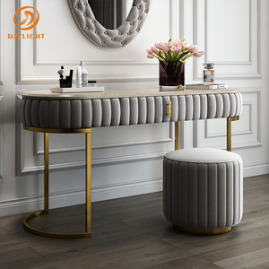 Nhà Cung Cấp Chất Lượng Cao Ý Tối Giản Hiện Đại Vanity Gương Cao Đá Cẩm Thạch Màu Xám Dresser Bàn Vệ Sinh Với Ngăn Kéo - Product Image 3