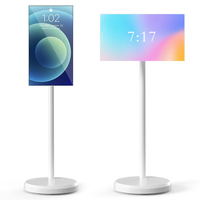 Televisor Portátil con Pantalla Táctil Android 12, Soporte de Piso para Aula, Hotel, Comercio Minorista, Televisor Portátil con Ruedas, Televisor Inteligente Portátil