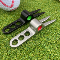 Logo personnalisé multifonctionnel en alliage de zinc style sifflet outil de réparation divot noir argent chapeau accessoires de golf
