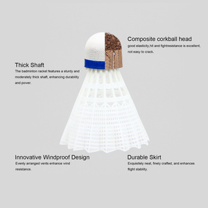 DECOQ Nylon Volant <span class=keywords><strong>Badminton</strong></span> Sports Couche Naturelle Liège Haute Qualité Nylon Volant - Product Image 3