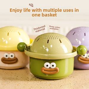 Nueva Cesta de Drenaje de Doble Capa con Alto Valor Estético, Cesta de Limpieza 2 en 1 para Frutas y Verduras - Product Image 3