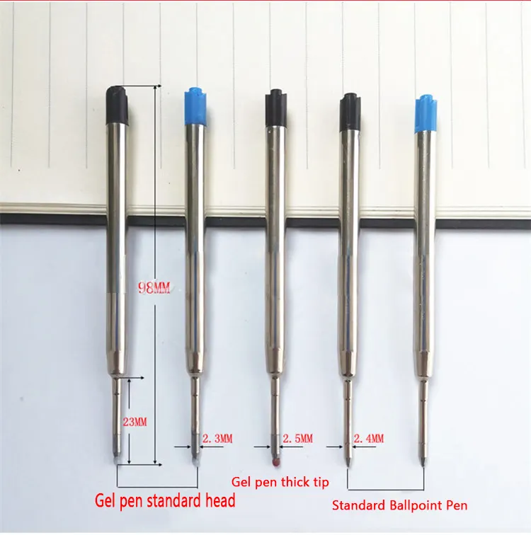 2pcs Noir Stylo à bille 0.8mm