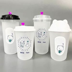 Vasos Desechables Ecológicos de PP en Forma de U de 90 mm de Pared Simple, Marca Huitianchen, con Logotipo Personalizado, Impresión por Serigrafía para Café, Refrescos y Boba - Product Image 1