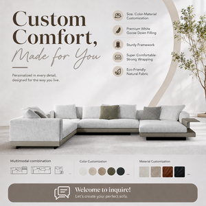 Sofá Seccional Modular Grande en Forma de L, de Tela, Suave y Cómodo, para Sala de Estar, Villa o Apartamento, Personalizable SF018 Modu - Product Image 1