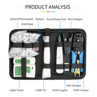 Kit d'outils à sertir pour testeur de câble réseau RJ45 CAT5 CAT5e CAT6 Ethernet Crimper Connecteurs RJ11/RJ12/RJ45 pour professionnels du réseau