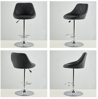 Chaises de bar pivotantes réglables en hauteur personnalisées, en cuir PU noir, pour restaurant, tabourets de bar hauts pour cuisine