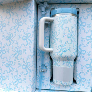 Nuevo Vaso Térmico de Acero Inoxidable con Aislamiento de 40oz, Diseño Floral con Lazo, Portátil para Camping y Viajes, con Asa - Product Image 5