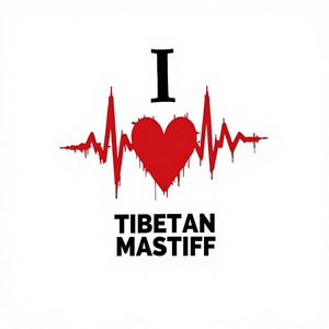 Heartbeat Line Débardeurs décontractés pour femmes en tissu tricoté avec logo sur le devant, modèle Tibetan Mastiff - Product Image 1