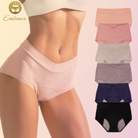 Bragas taille haute en forme de V en coton biologique, sous-vêtements menstruels étanches pour Incontinence à flux important