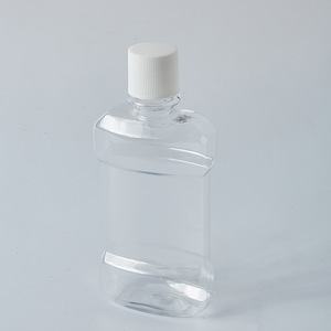 Mouthwash <b>Bottles</b> 250ml <b>Empty</b> PET <b>Plastic</b> With Screw Cap Flat Portable Oral Hygiene Packaging - Product Image 2