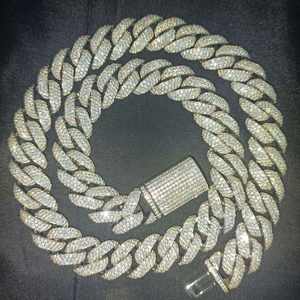 定制14毫米<span class=keywords><strong>3</strong></span>排纯银S925硅石Hiphop vvs硅石古巴链项链 - Product Image 2