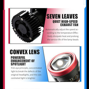 โปรเจคเตอร์เลนส์ขนาดเล็ก <span class=keywords><strong>T7</strong></span> H4 LED 120W พร้อมพัดลมความเร็วสูง ชุดหลอดไฟหน้ารถยนต์ H4 LED แบบลำแสงคู่ ไฟสูงและไฟต่ำ - Product Image 4