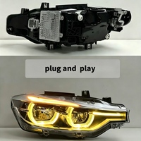 Faros Delanteros LED LIANGTU para BMW Serie 3 F30 F35 F80 2013-2018 V2, Faros Delanteros de Doble Color, Amarillo Blanco, DRL con Cambio de Luz Delantera