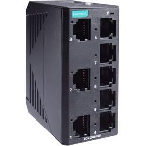 Moxa EDS-2008-ELP Switch Ethernet Industrial de 8 Puertos Sin Administración para Montaje en Riel DIN - Product Image 1