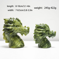 Statue de tête de dragon en jade Xiuyan vert naturel, figurine de dragon, décoration d'intérieur, ornement en cristal de guérison
