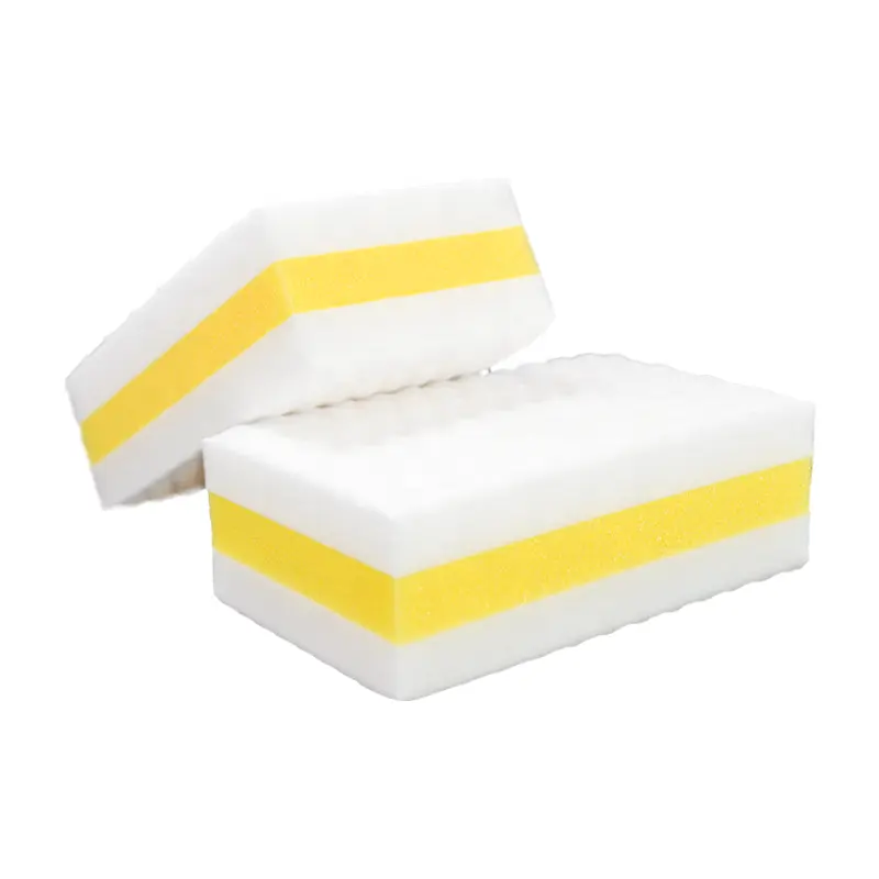 Großhandel Weiß Gelb Magic Sponge Melamin Radiergummi Schaum Scheuer schwamm für Dish Sink Boden möbel Reinigung