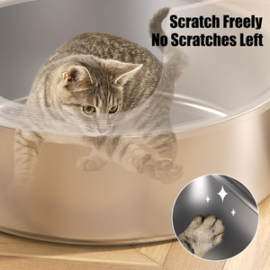 Bac à litière pour chat en acier inoxydable robuste, <span class=keywords><strong>de</strong></span> type <span class=keywords><strong>pot</strong></span>, grande capacité, à trois niveaux, entièrement ou semi-fermé, avec pelle - Product Image 3