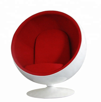Fauteuil Pod Ovale Moderne Classique Convertible Pivotant en Fibre de Verre avec Coussin en Tissu Tufté et Accoudoirs pour Chambre, Appartement, Bureau à Domicile, Salon
