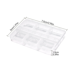6-Grid Nail Rhinestone Organizer <b>Box</b> Plastic Storage Case for Nail Art Accessories Jewelry Portable Rectangle <b>Empty</b> <b>Box</b> - Product Image 5