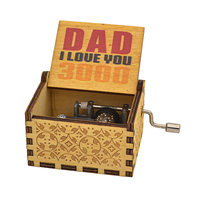 Anime Movies Themed Hand Crank Boîte à musique en bois Custom Melody UV Pattern Printing