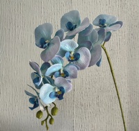 Fleurs d'orchidées artificielles, orchidées au toucher réel, latex, longues tiges, branches de phalaenopsis, 9 têtes d'orchidées pour mariage, décoration de la maison, décoration de mariage