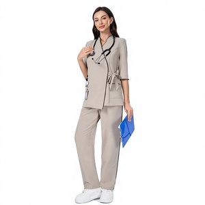 Medical Gown <b>Scrubs</b> Uniform Set for Women Hospital Nurse Nursing Waterproof Woven <b>Scrub</b> <b>Tops</b> - Product Image 4
