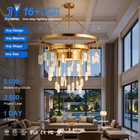 Lustre de plafond rond professionnel pour la pièce, en cuivre et acier inoxydable, lumière chaude LED, luminaire suspendu