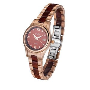 Reloj de pulsera para mujer con movimiento de cuarzo de acero inoxidable, con números romanos y fecha, resistente al agua 50 BAR, elegante, analógico y a la moda. - Product Image 5