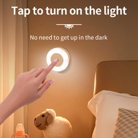Lampe murale LED ronde rechargeable avec interrupteur tactile, lumière de lecture magnétique à intensité variable pour chambre, armoire, placard