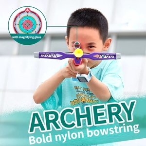 Ensemble d'arbalètes pour enfants avec cible, lance-fléchettes à ventouse <span class=keywords><strong>rose</strong></span> pour filles, jeu de tir à l'arc sûr pour l'intérieur et l'extérieur - Product Image 2