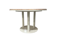 Table de salle à manger ronde en métal au design moderne et luxueux, table de banquet pour restaurant avec base de table stable