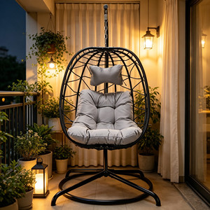 Chaise suspendue en rotin PE, vente en gros directe d'usine, <span class=keywords><strong>pas</strong></span> <span class=keywords><strong>cher</strong></span>, détachable et pliable, pour terrasse et jardin - Product Image 3