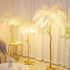Lampadaire nordique moderne de luxe pour maison hôtel Palmier <span class=keywords><strong>d</strong></span>écoratif en arc Résine Cuivre <span class=keywords><strong>Plume</strong></span> <span class=keywords><strong>d</strong></span>'<span class=keywords><strong>autruche</strong></span> Lampadaire - Product Image 5