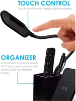 Lampe de bureau 15W avec chargeur sans fil, lampe de bureau LED pour la maison et le bureau avec porte-stylo, lampe de bureau à intensité variable pour protéger les yeux