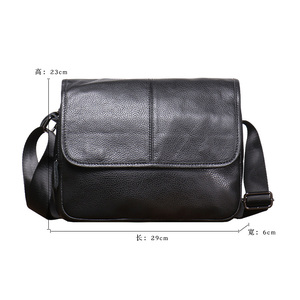 Custom Factory Wholesale Mens Genuine Leather Large Capacity Shoulder <b>Bag</b> Top Grain Cowhide Crossbody <b>Pack</b> - Product Image 6