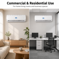 AC Split Wall Mounted Pendingin dan Pemanas Hemat Energi Grade 1 APF 5.29 Rendah Kebisingan untuk Kamar Tidur, Ruang Tamu, Kantor