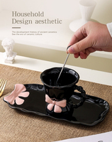 Tasse à café en céramique haut de gamme, luxueuse, peinte à la main, exquise, pour la maison, le bureau, la boisson et le petit-déjeuner