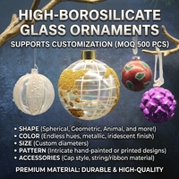 Fabricant de boules de Noël en verre, vente en gros OEM, boule en verre borosilicate irisée rouge pailletée en forme de pomme de pin matelassée
